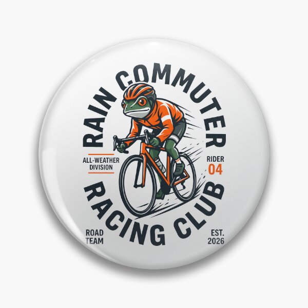 Aperçu de l'œuvre Club de cyclisme urbain sous la pluie, balades à vélo, humour de grenouille créée et vendue par SplashTastic.