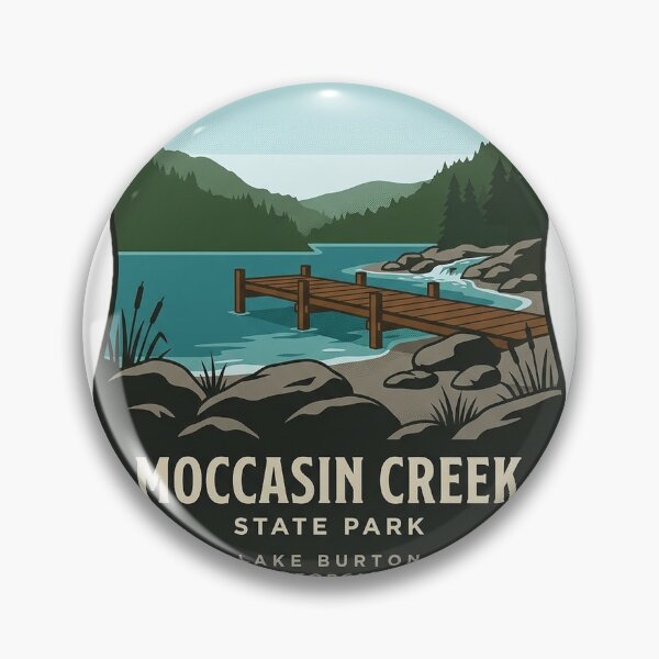 Item preview, Moccasin Creek State Park Lake Burton Georgia Crest Sticker designed and sold by DetourDgn.