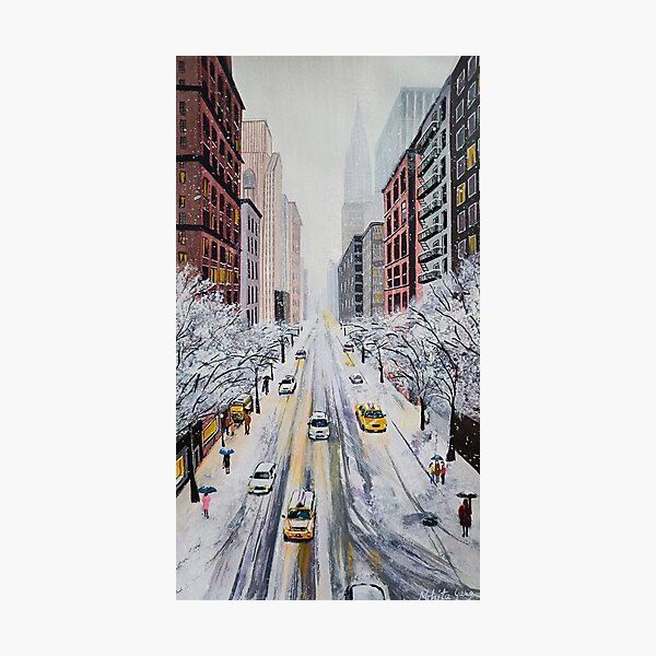 Item preview, Snowy Manhattan Avenue  designed and sold by Mohita Garg.