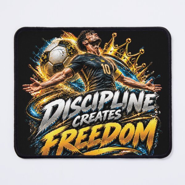 Item preview, Discipline Creates Freedom | Football Motivation Soccer Player Gift designed and sold by M. Mamdouh Artworks.