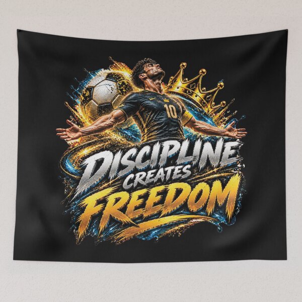 Item preview, Discipline Creates Freedom | Football Motivation Soccer Player Gift designed and sold by M. Mamdouh Artworks.