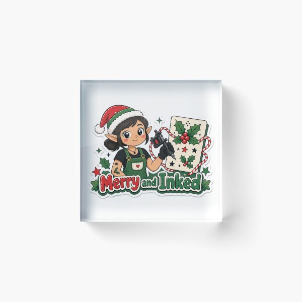 Item preview, Tattoo Artist Christmas Merry and Inked Holiday designed and sold by Soft Merch.