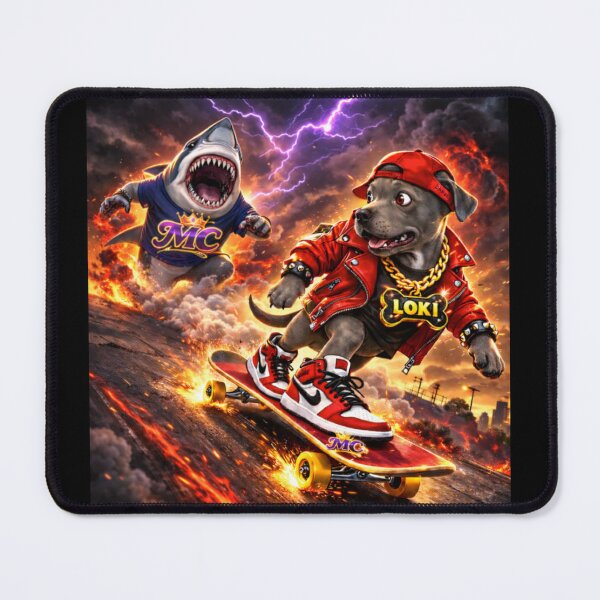 Item preview, Loki excape from shark -firestorm skateboard chase designed and sold by Mishco courier co.