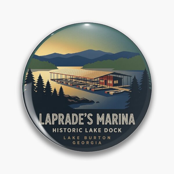 Item preview, LaPrade's Marina Lake Burton Georgia Art Deco Sticker designed and sold by DetourDgn.