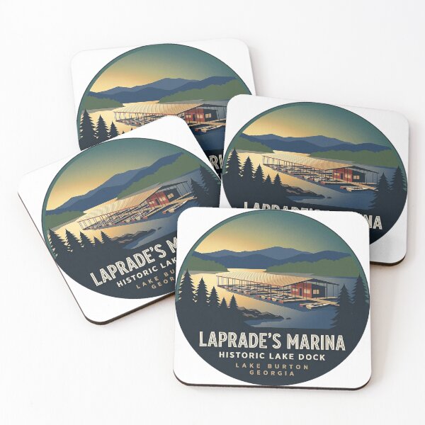 Item preview, LaPrade's Marina Lake Burton Georgia Art Deco Sticker designed and sold by DetourDgn.