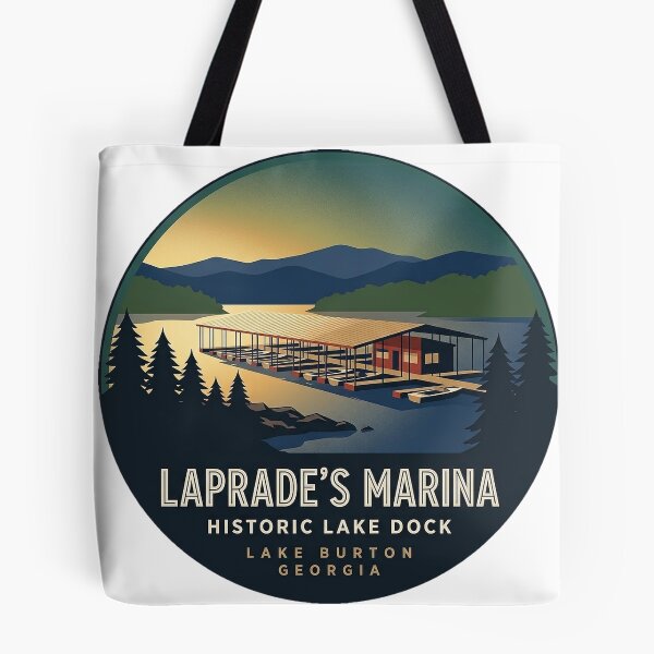 Item preview, LaPrade's Marina Lake Burton Georgia Art Deco Sticker designed and sold by DetourDgn.