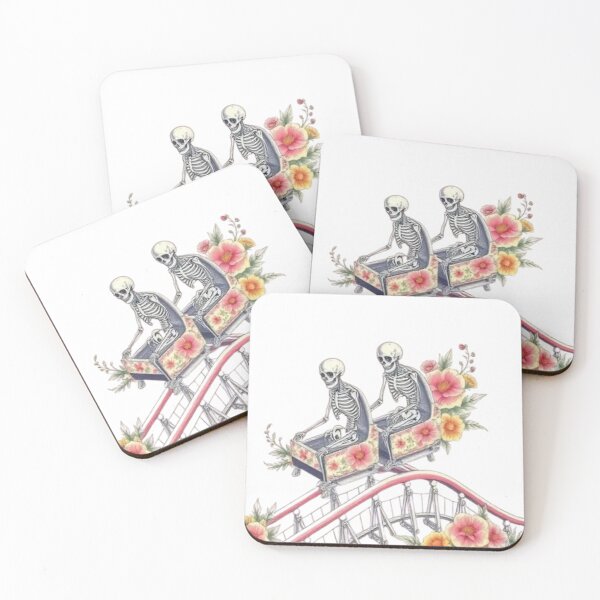 Item preview, Happy Skeletons Riding a coaster designed and sold by Welcome To My Store!.