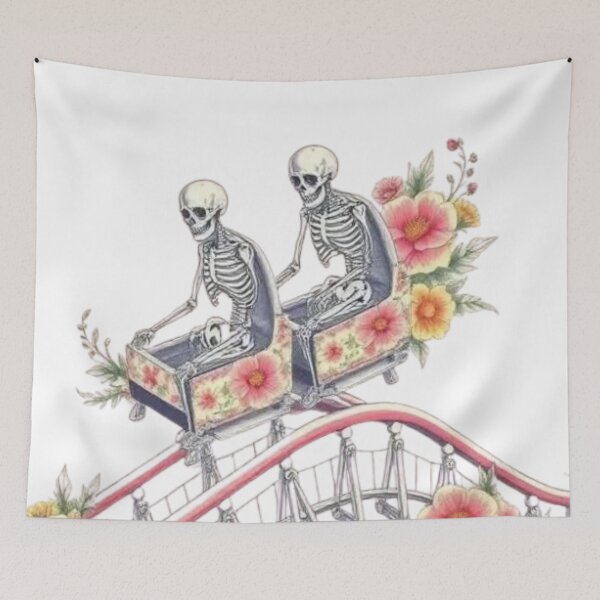 Item preview, Happy Skeletons Riding a coaster designed and sold by Welcome To My Store!.