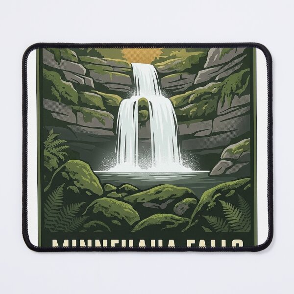 Item preview, Minnehaha Falls Lake Burton Georgia Vintage Travel Sticker designed and sold by DetourDgn.