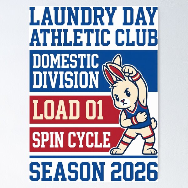 Item preview, Laundry Day Athletic Club Spin Cycle Funny Mascot designed and sold by SplashTastic.