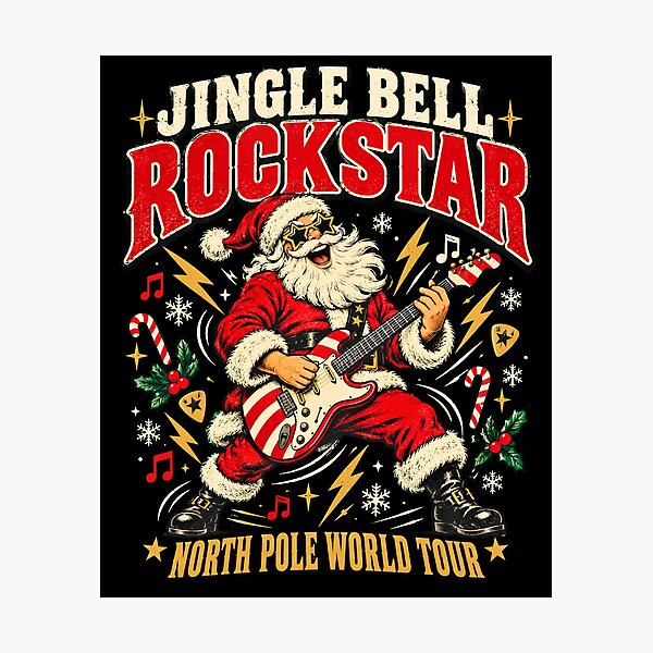 Item preview, Jingle Bell Rockstar - Rock and Roll Santa North Pole World Tour designed and sold by BumbleBloom7.