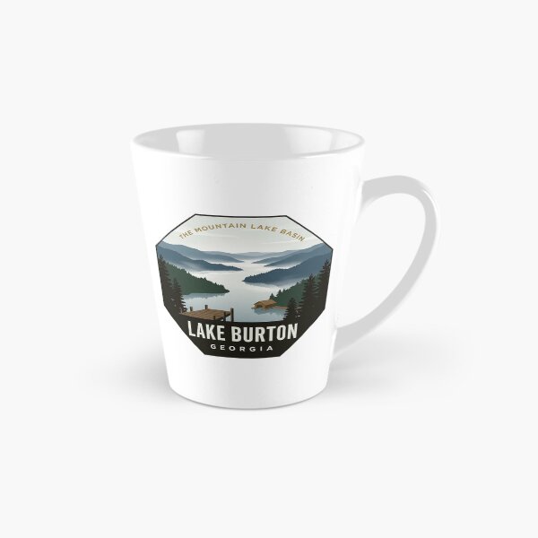 Item preview, Lake Burton Georgia Misty Mountain Lake Octagon Badge Sticker designed and sold by DetourDgn.