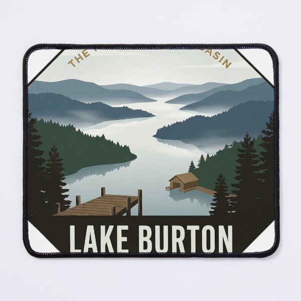 Item preview, Lake Burton Georgia Misty Mountain Lake Octagon Badge Sticker designed and sold by DetourDgn.