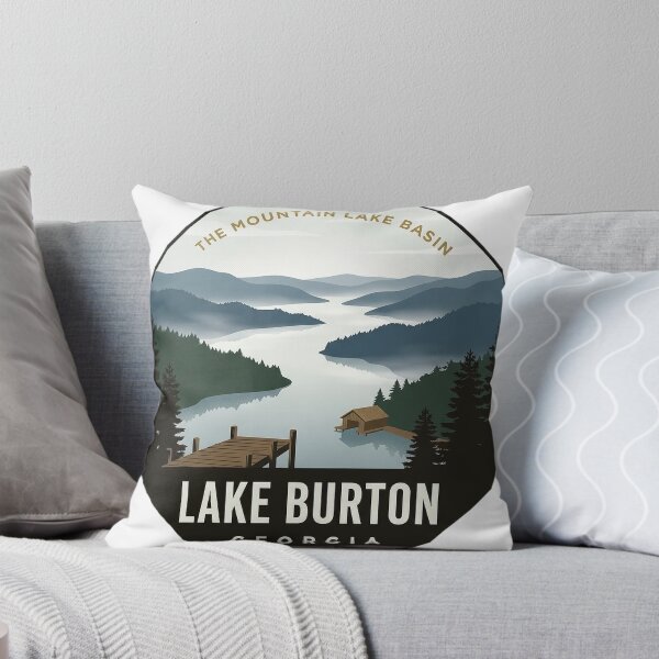 Item preview, Lake Burton Georgia Misty Mountain Lake Octagon Badge Sticker designed and sold by DetourDgn.