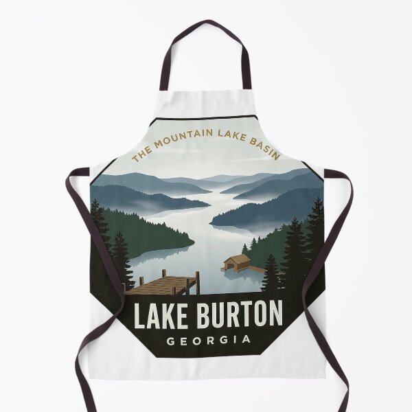 Item preview, Lake Burton Georgia Misty Mountain Lake Octagon Badge Sticker designed and sold by DetourDgn.