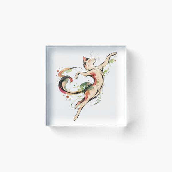 Item preview, Dancing Cat Watercolor Splatter Art Dancer Artist designed and sold by chattsuede.