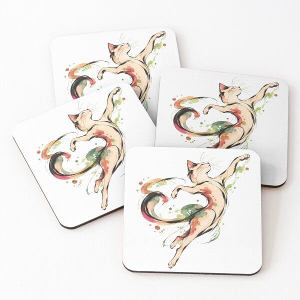 Item preview, Dancing Cat Watercolor Splatter Art Dancer Artist designed and sold by chattsuede.