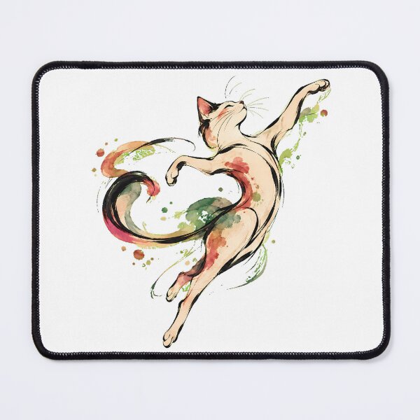 Item preview, Dancing Cat Watercolor Splatter Art Dancer Artist designed and sold by chattsuede.