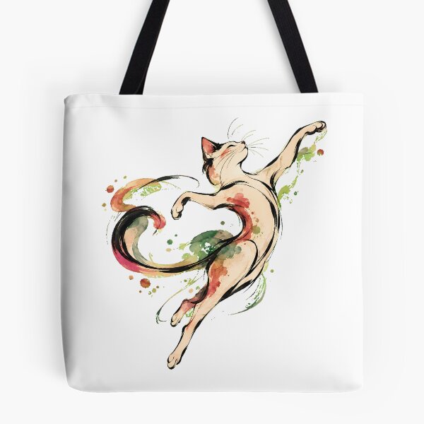 Item preview, Dancing Cat Watercolor Splatter Art Dancer Artist designed and sold by chattsuede.
