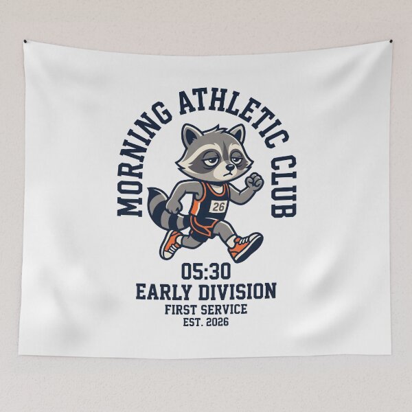 Item preview, Morning Athletic Club Early Runner Tired Raccoon Humor designed and sold by SplashTastic.
