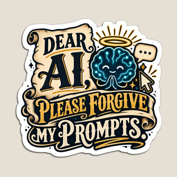 Item preview, Dear AI, Please Forgive My Prompts designed and sold by erkancept.