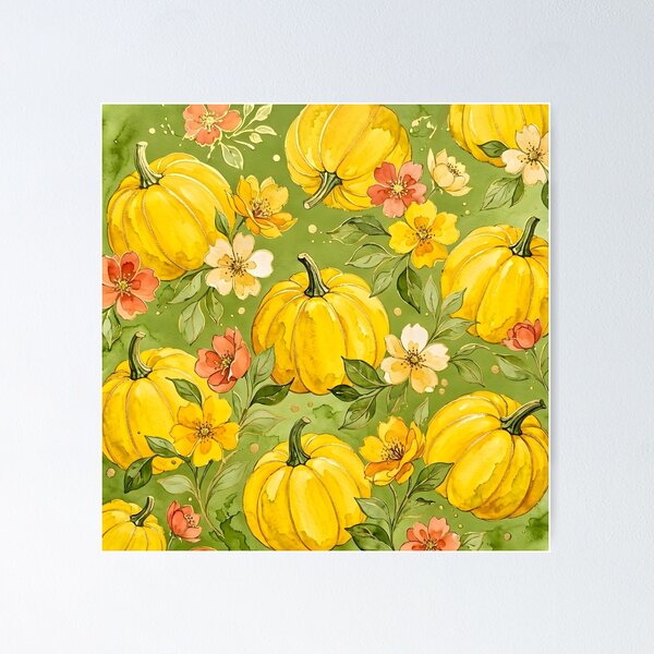 Item preview, Pumpkin with Flowers designed and sold by GraphicsClub.