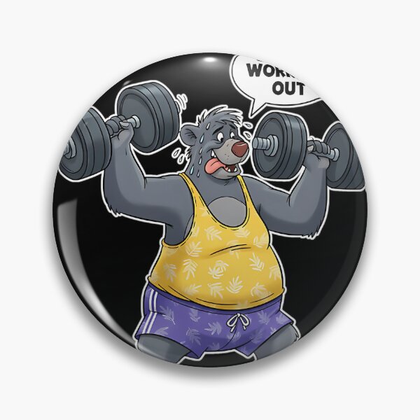 Item preview, Baloo Workout Cartoon  Bearly Working Out Gym  designed and sold by kawaii kid.