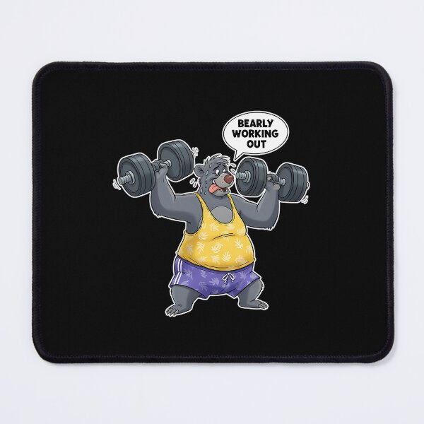 Item preview, Baloo Workout Cartoon Bearly Working Out Gym designed and sold by kawaii kid.