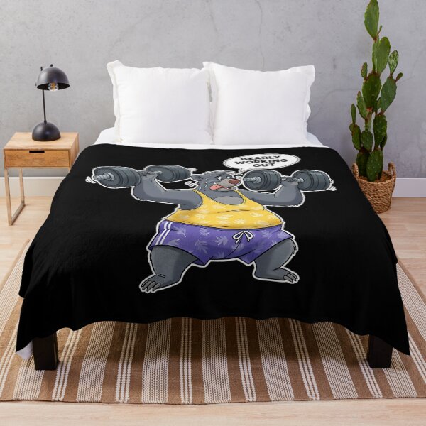 Item preview, Baloo Workout Cartoon  Bearly Working Out Gym  designed and sold by kawaii kid.