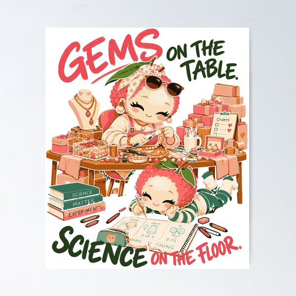 Item preview, Gems on the Table, Science on the Floor – Jewelry Maker Mom designed and sold by dr-Hana.