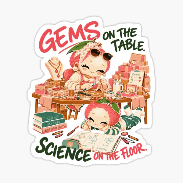 Item preview, Gems on the Table, Science on the Floor – Jewelry Maker Mom designed and sold by dr-Hana.