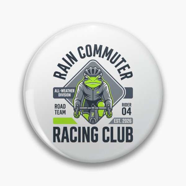 Item preview, Rain Commuter Racing Club Front View Cycling Frog designed and sold by SplashTastic.