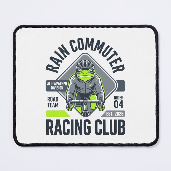 Item preview, Rain Commuter Racing Club Front View Cycling Frog designed and sold by SplashTastic.