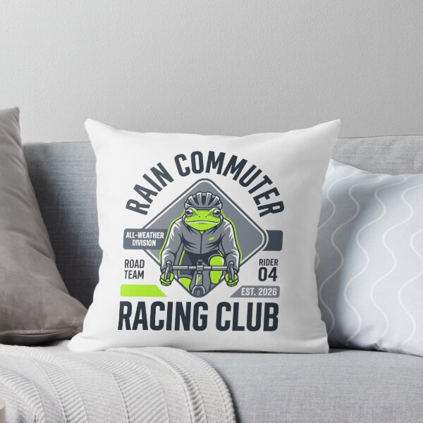 Item preview, Rain Commuter Racing Club Front View Cycling Frog designed and sold by SplashTastic.