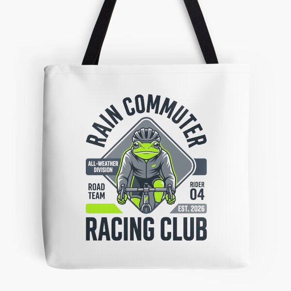 Item preview, Rain Commuter Racing Club Front View Cycling Frog designed and sold by SplashTastic.