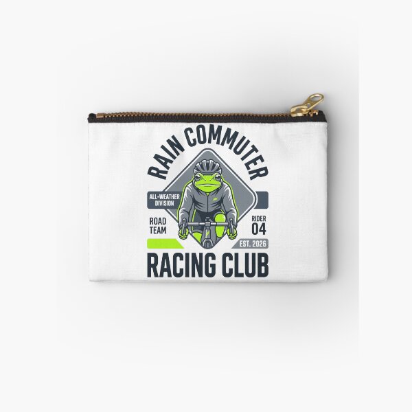 Item preview, Rain Commuter Racing Club Front View Cycling Frog designed and sold by SplashTastic.