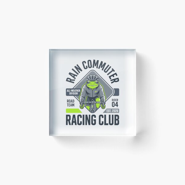 Item preview, Rain Commuter Racing Club Front View Cycling Frog designed and sold by SplashTastic.