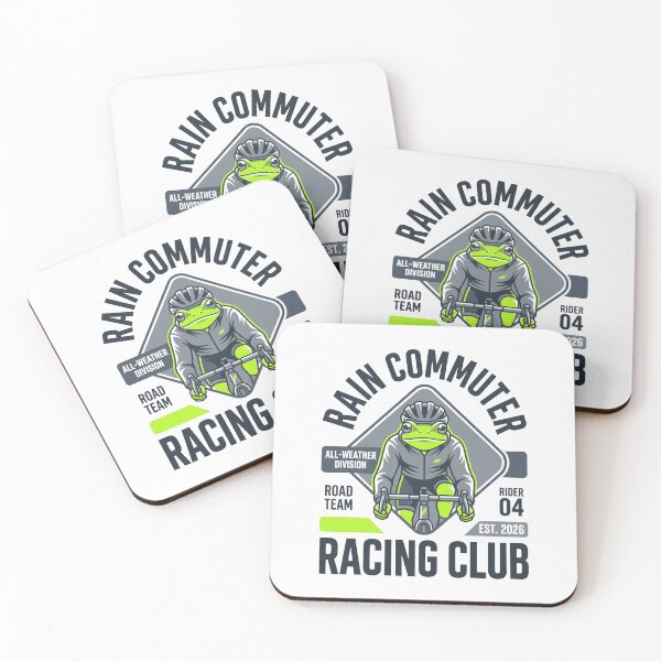 Item preview, Rain Commuter Racing Club Front View Cycling Frog designed and sold by SplashTastic.