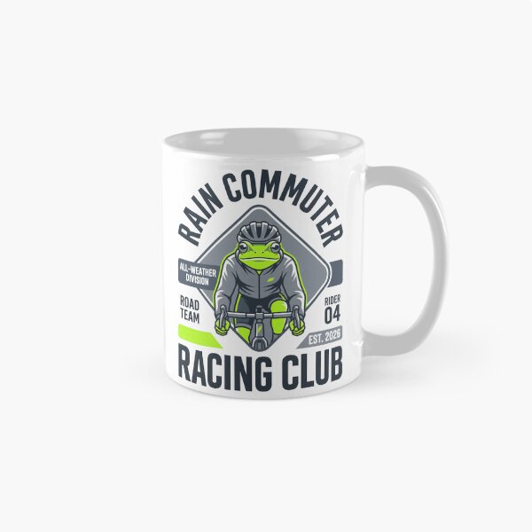 Item preview, Rain Commuter Racing Club Front View Cycling Frog designed and sold by SplashTastic.