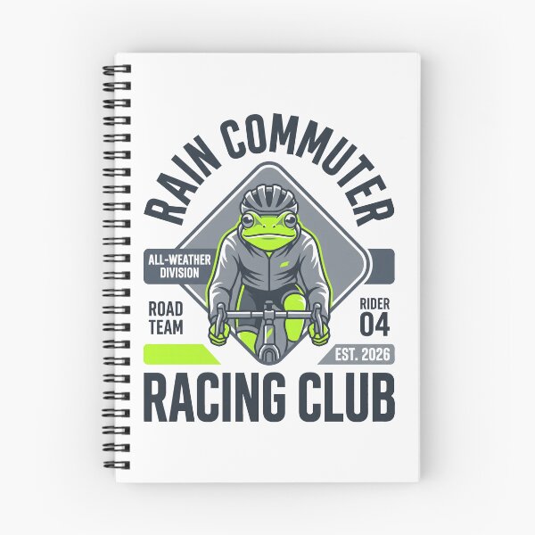 Item preview, Rain Commuter Racing Club Front View Cycling Frog designed and sold by SplashTastic.