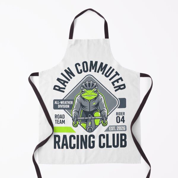 Item preview, Rain Commuter Racing Club Front View Cycling Frog designed and sold by SplashTastic.