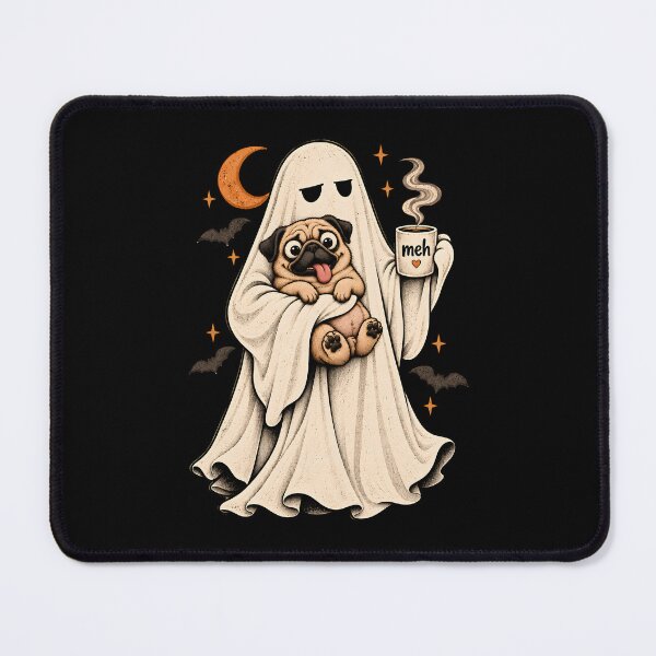 Item preview, Ghost Pug Holding Coffee designed and sold by a-turner-paint.