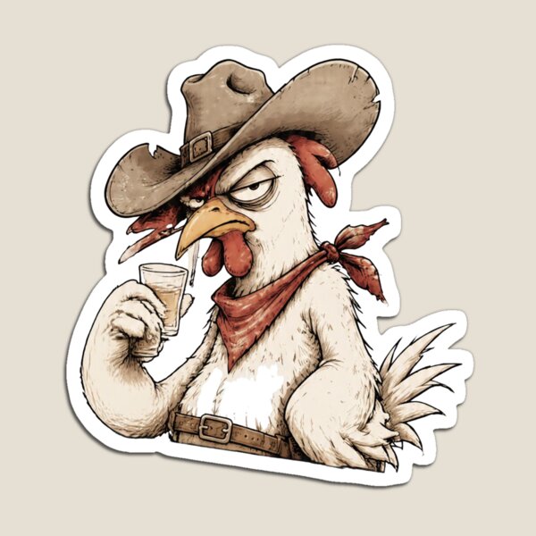 Item preview, Tipsy Western Chicken – Funny Cowboy Saloon Animal designed and sold by Bonnie.