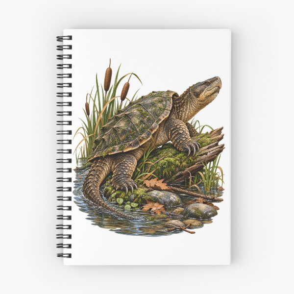 Item preview, Ancient River Guardian: Snapping Turtle Wildlife Illustration designed and sold by ZayCreates.