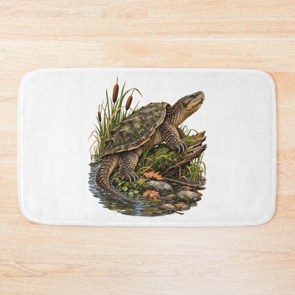 Item preview, Ancient River Guardian: Snapping Turtle Wildlife Illustration designed and sold by ZayCreates.