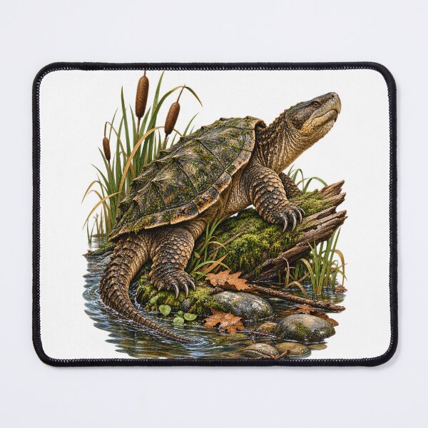 Item preview, Ancient River Guardian: Snapping Turtle Wildlife Illustration designed and sold by ZayCreates.