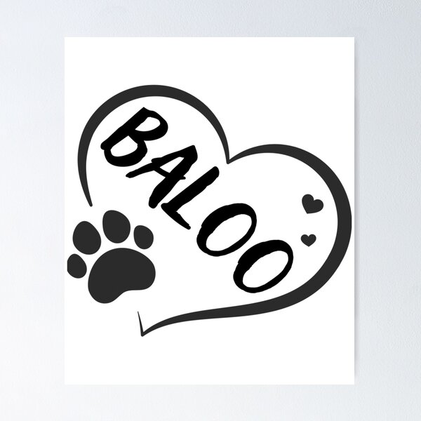 Item preview, Baloo Name In A Heart With A Paw Great For Dog Or Cat Owners designed and sold by kawaii kid.