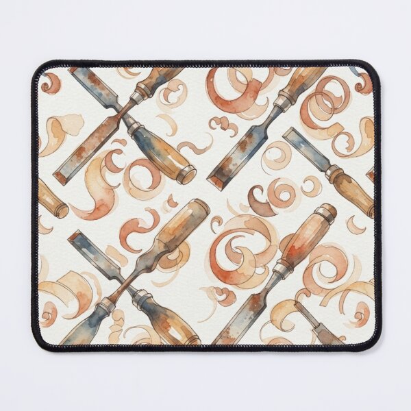 Item preview, Vintage Woodworking Chisels and Wood Shavings Pattern designed and sold by bvdesignart.
