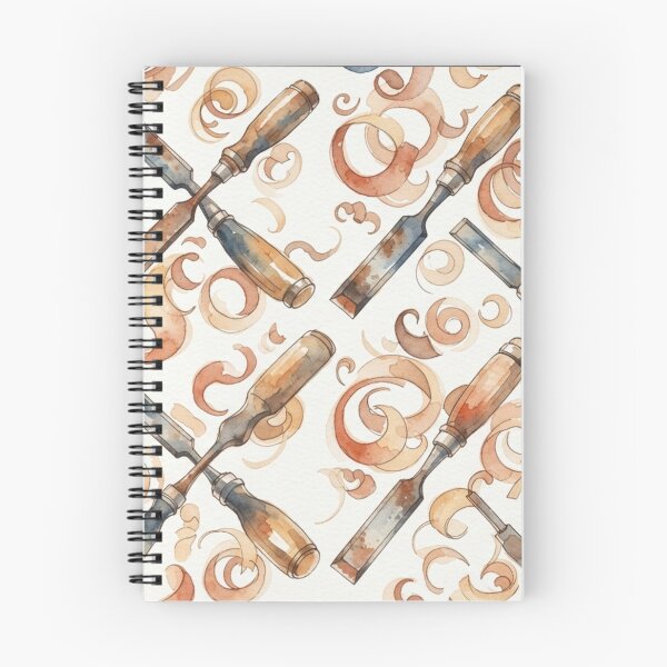 Item preview, Vintage Woodworking Chisels and Wood Shavings Pattern designed and sold by bvdesignart.