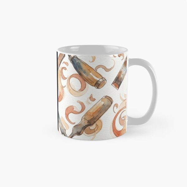 Item preview, Vintage Woodworking Chisels and Wood Shavings Pattern designed and sold by bvdesignart.